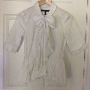 BCBG Maz Azria White Bow Blouse